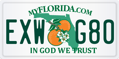 FL license plate EXWG80