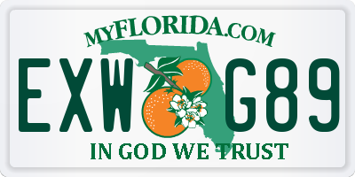 FL license plate EXWG89
