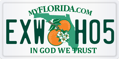FL license plate EXWH05