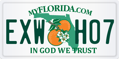 FL license plate EXWH07
