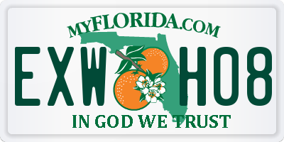 FL license plate EXWH08
