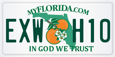 FL license plate EXWH10