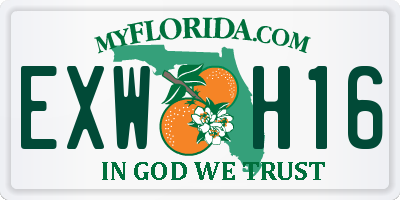 FL license plate EXWH16