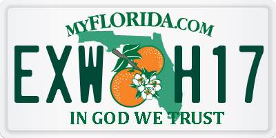 FL license plate EXWH17