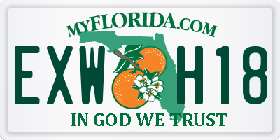 FL license plate EXWH18