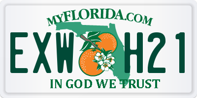 FL license plate EXWH21