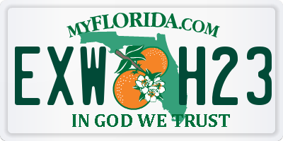 FL license plate EXWH23