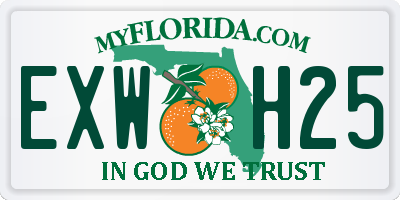 FL license plate EXWH25