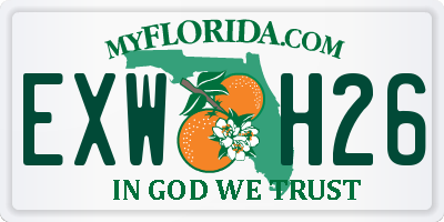 FL license plate EXWH26