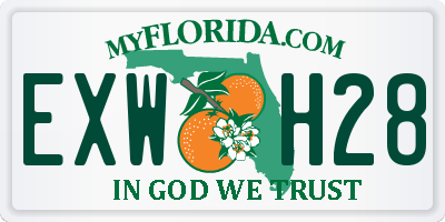 FL license plate EXWH28