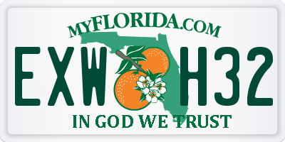 FL license plate EXWH32