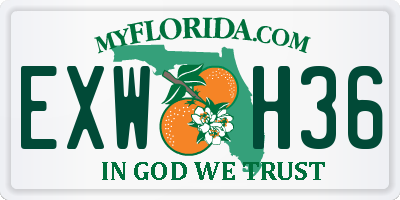 FL license plate EXWH36