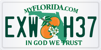 FL license plate EXWH37
