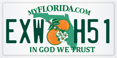 FL license plate EXWH51