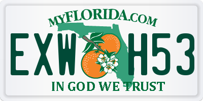 FL license plate EXWH53