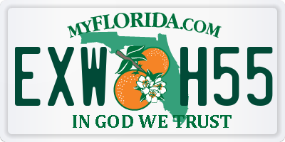 FL license plate EXWH55