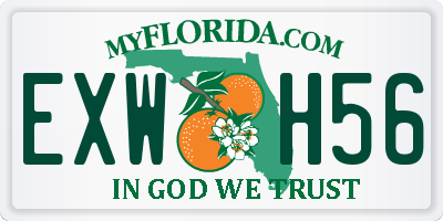 FL license plate EXWH56