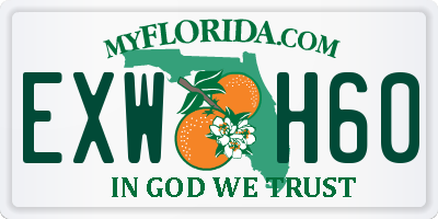 FL license plate EXWH60