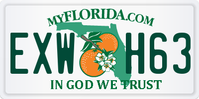 FL license plate EXWH63