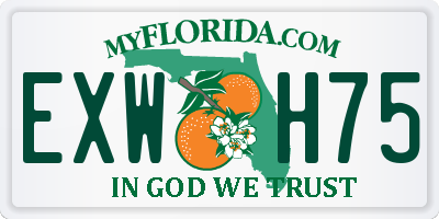 FL license plate EXWH75