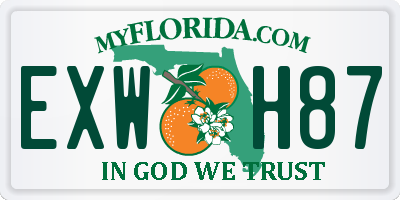 FL license plate EXWH87