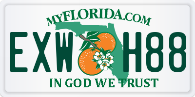 FL license plate EXWH88