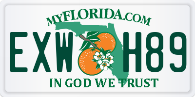 FL license plate EXWH89