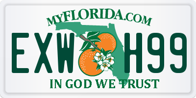 FL license plate EXWH99