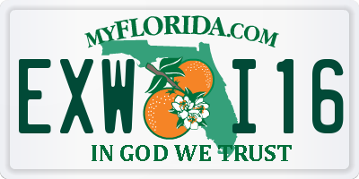 FL license plate EXWI16