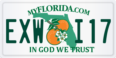 FL license plate EXWI17
