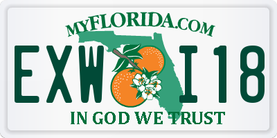 FL license plate EXWI18
