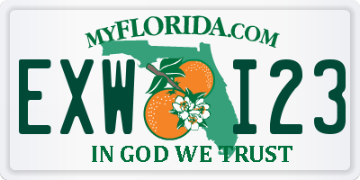 FL license plate EXWI23