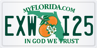 FL license plate EXWI25