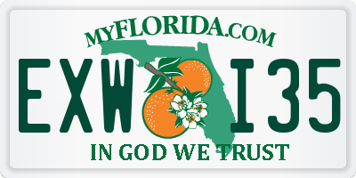 FL license plate EXWI35