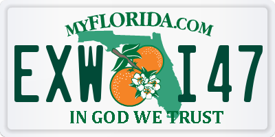 FL license plate EXWI47