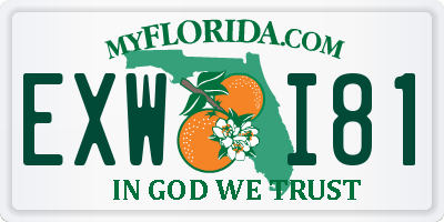 FL license plate EXWI81