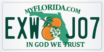 FL license plate EXWJ07