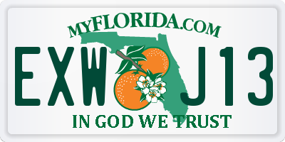 FL license plate EXWJ13