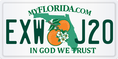 FL license plate EXWJ20