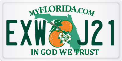 FL license plate EXWJ21