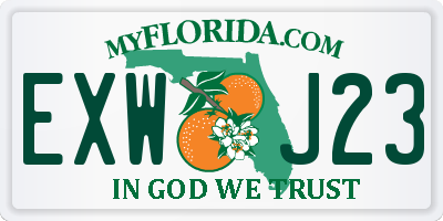 FL license plate EXWJ23