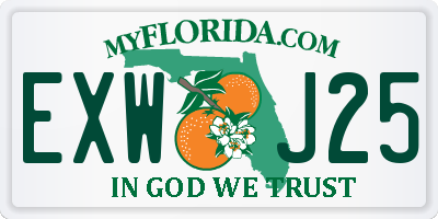 FL license plate EXWJ25