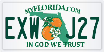 FL license plate EXWJ27