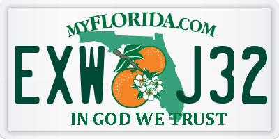 FL license plate EXWJ32
