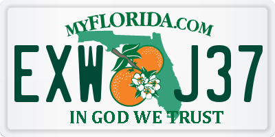 FL license plate EXWJ37