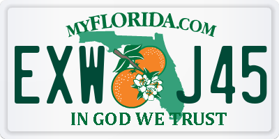FL license plate EXWJ45