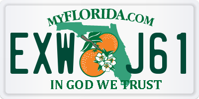 FL license plate EXWJ61