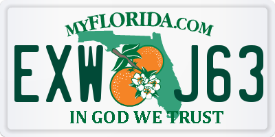 FL license plate EXWJ63