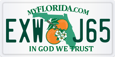 FL license plate EXWJ65
