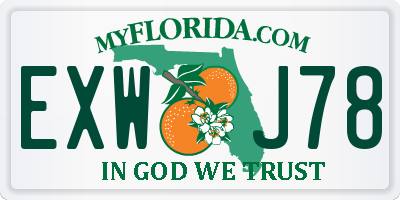 FL license plate EXWJ78